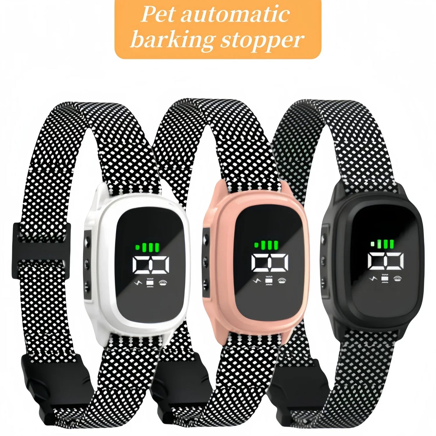 Pet Dog Anti Barking Device Waterproof Ultrasonic Stop Barking Vibration Anti Bark Collar Dogs Training Collar For all dogs